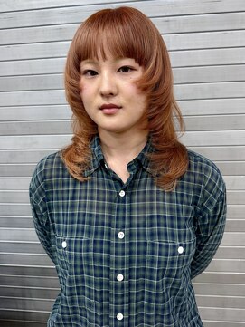 ロックス バイ マグ 松本(rocks BY MAG) 20代30代ハイトーン×オレンジベージュ◎韓国風レイヤーロング