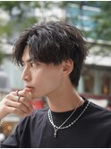 緩めシャドウパーマ刈り上げなしマッシュソフトツイストパーマ