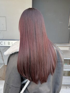 ヘアー アイス 御器所本店(HAIR ICI) ブリーチなしチェリーレッド暖色カラー冬カラー春カラーレイヤー