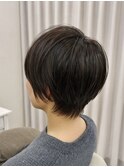 着物ヘア/ダークアッシュ/ミディアムレイヤーカット/伊勢崎