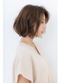 抜け感アッシュブラウン無造作小顔大人ボブZ戸頭30代40代50代