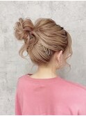 20代/30代/40代/ルーズアップ/編み下ろし/ヘアアレンジ/編み込み