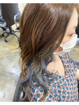 ヘアー アトリエ エゴン(hair atelier EGON) イヤリングカラー×水色