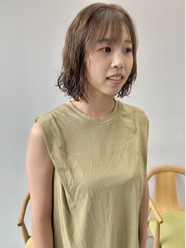 ヘアー アイス 御器所本店(HAIR ICI) 20代30代40代ふんわりパーマアッシュベージュナチュラル透明感