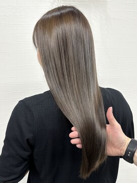 リベストバイジェービー 稲毛(li best. byjb) グレーベージュ/レイヤーロング/アッシュカラー/黒髪【稲毛】