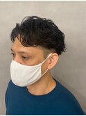 七三ツーブロック刈上げビジネスモテ系メンズパーマ【新大阪】