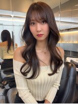くびれロング_美髪ピンクブラウン切りっぱなしボブ