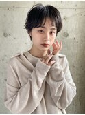 ハンサムショート/ニュアンスパーマ/ベージュカラー/マッシュ