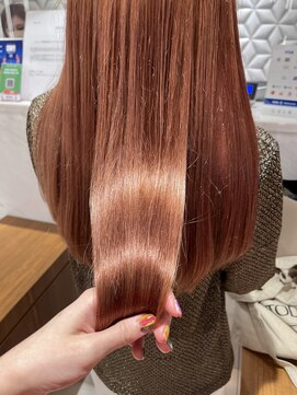 ピークアブー アヴェダ ギンザシックス(PEEK-A-BOO AVEDA GINZASIX) オレンジベージュアプリコット艶髪オーガニックカラー髪質改善