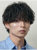 原宿センターパートシャドウルーズパーマフェザーショート