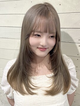 ルノン フィージュ(LUNON fieju) 黒髪クラゲヘアーオリーブグレー小顔ココアベージュ