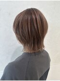 ミルクティーブロンド/ダークブルー/デジタルパーマ/辻堂