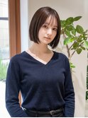 【王道愛され】切りっぱなしボブ×艶カラー