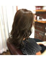 ダーディヘアネイル(dadi hair nail) セミロング×ネイビーマットアッシュ