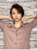 大人可愛い☆首元美人ショートボブ　小顔　前下がりショートボブ