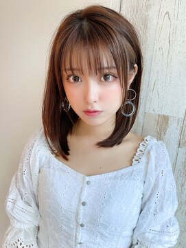 アフロート ディル(AFLOAT D'L) 20代30代40代大人かわいいボブ フェザーバング カーキグレージュ