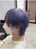 ブリーチ/パープル/メンズカット 