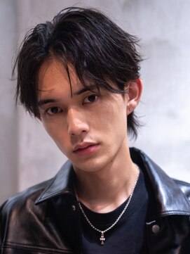 メゾンアルブル 向ヶ丘遊園 登戸(maison ARBLE) メンズサーフカール刈り上げセンターパートブルーブラック