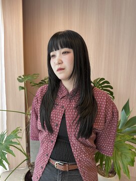 オン キャナルシティ博多前店(on) 【竹内哉汰】透け感ブラック×レイヤー/艶セミロング/20代/博多