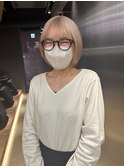ミルクティーベージュ×ボブ