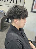 波巻きパーマ × マッシュ