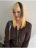 ハッシュカット &nbsp;抜きっぱなしブロンド ポイントデザイン