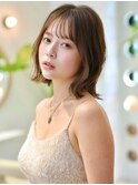 くびれボブ/うすめ前髪/ウルフ/30代40代50代小顔/海老名美容室