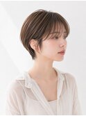 大人ショートボブ丸みショートカットマッシュショート前髪あり