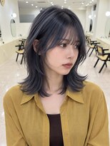 モト 船橋(moto)&nbsp;韓国アイドルミディアムハッシュカットデニムグレージュ船橋