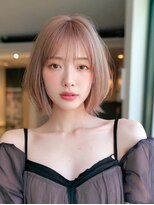 ロッソ 大橋店(Rosso)&nbsp;ピンクベージュのコンパクトボブ【大橋】