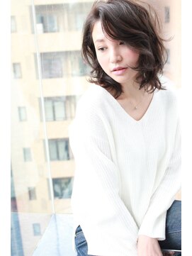 クラウドゼロ(Cloud zero) 大人女性のゆるウェーブ×パートレスバング【Cloud zero】