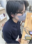 センターパート×緩めパーマ