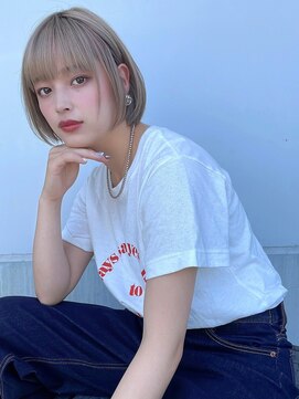 トゥーリ 春日店(tuuli) tuuli☆30代40代ペールベージュ切りっぱなしボブショート　52