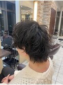 マッシュパーマ/ウルフ/アッシュブラック/カルマパーマ/千葉