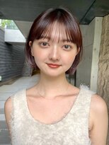 ガーデンヨコハマ(GARDEN YOKOHAMA) ミニボブ切りっぱなしセミディシアーカラーショートボブ暖色