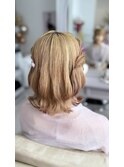 ヘアセット（ハーフアップ、ハーフツイン）