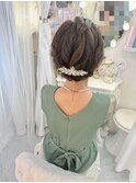 アップヘア／ショートヘアアレンジ／結婚式／参列
