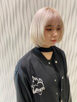 アース いわき店(HAIR&MAKE EARTH)&nbsp;ミルクティーブロンド×コンパクトボブ