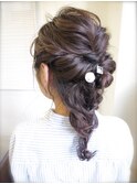 【Lepes】セミディヘアアレンジ☆くるりんぱ＆編み込み