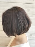 エフォートレスフリンジバングモーブカラーボブ