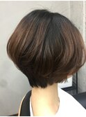ヘナオレンジ 襟足スッキリショートボブ