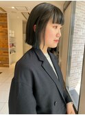 ぷつっと切りっぱなしボブ×インナーカラー　３
