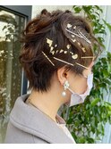 お呼ばれヘアアレンジ×ベリーショート