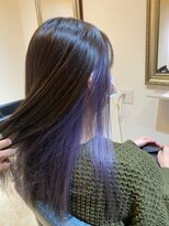 アヤメ 巣鴨店(ayame)&nbsp;(ayame巣鴨)インナーカラー_紫_カラーバター_前髪_ケアブリーチ