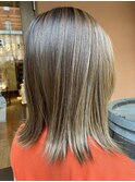 切りっぱなしボブ/ハイライト/グラデーションカラー