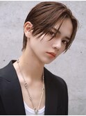 韓国マッシュカルマパーマコンマバングセンターパート黒髪ウルフ