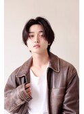 MEN’SHAIRセンターパートアッシュブラックマッシュヘア