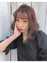 【鎖骨ミディゆるふわウェーブ[原宿/表参道/髪質改善/学割U24]