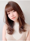 前髪ウェーブパーマ外ハネボブイメチェンアンブレラカラー