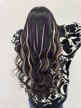 ロサ ファイブヘアー(Rosa..5Hair) 紫×白のmixハイライト♪